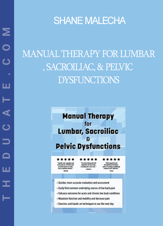 Shane Malecha - Manual Therapy for Lumbar Sacroiliac & Pelvic Dysfunctions